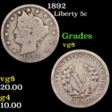 1892 Liberty Nickel 5c Grades vg, very good