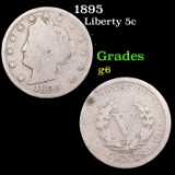 1895 Liberty Nickel 5c Grades g+