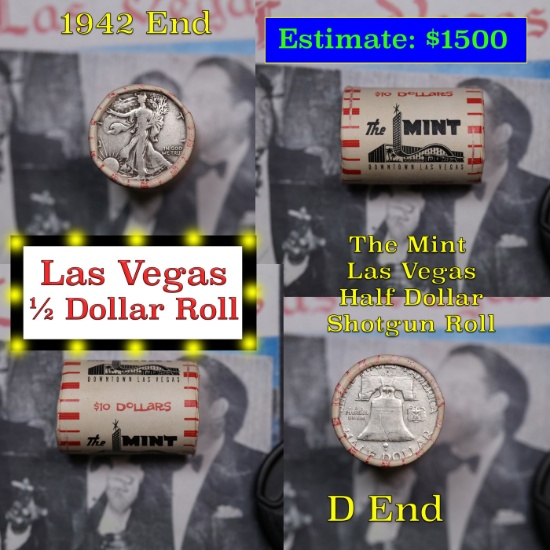 ***Auction Highlight*** Old Casino 50c Roll $10 Halves Las Vegas Casino The Mint 1942 Walker & D fra
