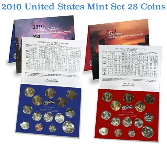 2010 United States Mint Set in Original Packagung 28 Coins Inside!