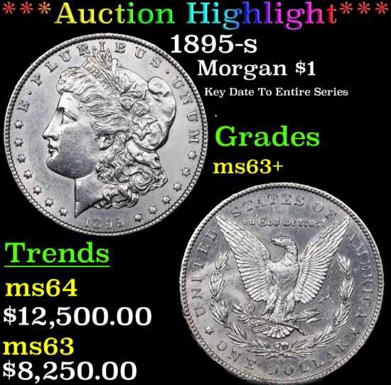 ***Auction Highlight*** 1895-s Morgan Dollar $1 Graded Select+ Unc BY USCG (fc)