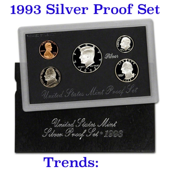 1993 United States Mint Silver Proof Set. 5 Coins Inside.