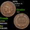 1874 Indian Cent 1c Grades f+