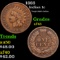 1883 Indian Cent 1c Grades xf+