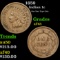1859 Indian Cent 1c Grades xf+