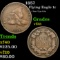 1857 Flying Eagle Cent 1c Grades vf++