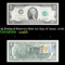 1976 $2 Federal Reserve Note 1st Day of Issue, with Stamp Grades Gem CU