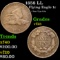 1858 LL Flying Eagle Cent 1c Grades vf+