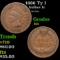 1886 Ty I Indian Cent 1c Grades f+