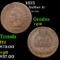 1875 Indian Cent 1c Grades vg+
