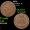 1874 Indian Cent 1c Grades vg details