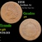 1859 Indian Cent 1c Grades g+