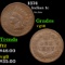 1874 Indian Cent 1c Grades vg+