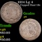1834 Lg 4 Capped Bust Dime 10c Grades g+