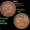 1883 Indian Cent 1c Grades vf++