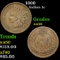 1860 Indian Cent 1c Grades AU, Almost Unc