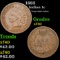 1883 Indian Cent 1c Grades xf