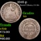 1845-p Seated Liberty Half Dime 1/2 10c Grades f+