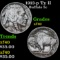 1913-p Ty II Buffalo Nickel 5c Grades xf