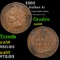 1883 Indian Cent 1c Grades Choice AU/BU Slider