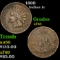 1860 Indian Cent 1c Grades xf+