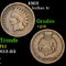 1862 Indian Cent 1c Grades vg+