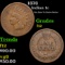 1876 Indian Cent 1c Grades f, fine