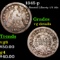 1845-p Seated Liberty Half Dime 1/2 10c Grades vg details