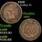 1860 Indian Cent 1c Grades Select AU