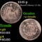 1845-p Seated Liberty Half Dime 1/2 10c Grades vg details