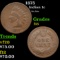 1875 Indian Cent 1c Grades f+