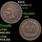 1865 Indian Cent 1c Grades vf++