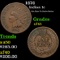 1876 Indian Cent 1c Grades xf+