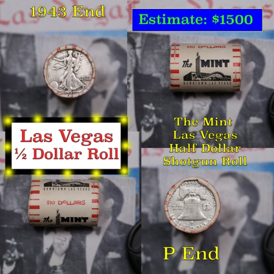 ***Auction Highlight*** Old Casino 50c Roll $10 Halves Las Vegas Casino The Mint 1943 Walker & P fra