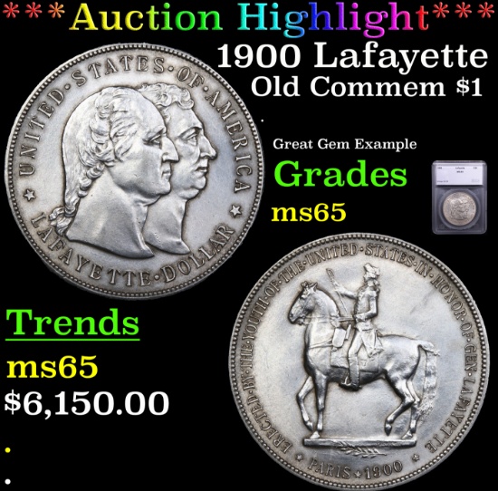 ***Auction Highlight*** 1900 Lafayette Lafayette Dollar $1 Graded ms65 By SEGS (fc)