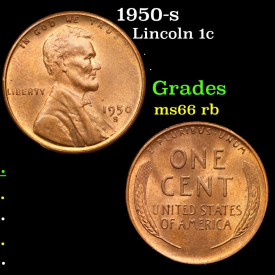 1950-s Lincoln Cent 1c Grades GEM+ Unc RB