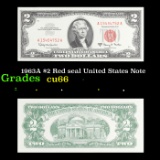 1963A $2 Red seal United States Note Grades Gem+ CU