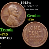 1913-s Lincoln Cent 1c Grades vf, very fine