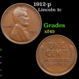 1912-p Lincoln Cent 1c Grades xf+