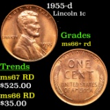 1955-d Lincoln Cent 1c Grades GEM++ RD