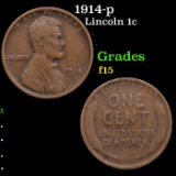 1914-p Lincoln Cent 1c Grades f+