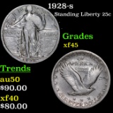 1928-s Standing Liberty Quarter 25c Graded xf45 BY SEGS