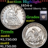 ***Auction Highlight*** 1854-o Seated Half Dollar 50c Graded ms63+ By SEGS (fc)
