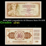 1978-1981 yugoslavia 10 Dinara Note P# 87B Grades xf+