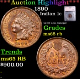 ***Auction Highlight*** 1890 Indian Cent 1c Graded ms65 rb BY SEGS (fc)