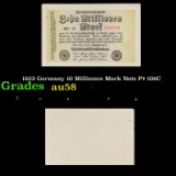 1923 Germany 10 Millionen Mark Note P# 106C Grades Choice AU/BU Slider