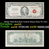 1966A $100 Red Seal United States Note Fr-1551 Grades Select AU