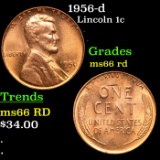 1956-d Lincoln Cent 1c Grades GEM+ Unc RD