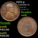 1921-p Lincoln Cent 1c Grades Choice AU/BU Slider