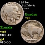 1921-s Buffalo Nickel 5c Grades vg, very good